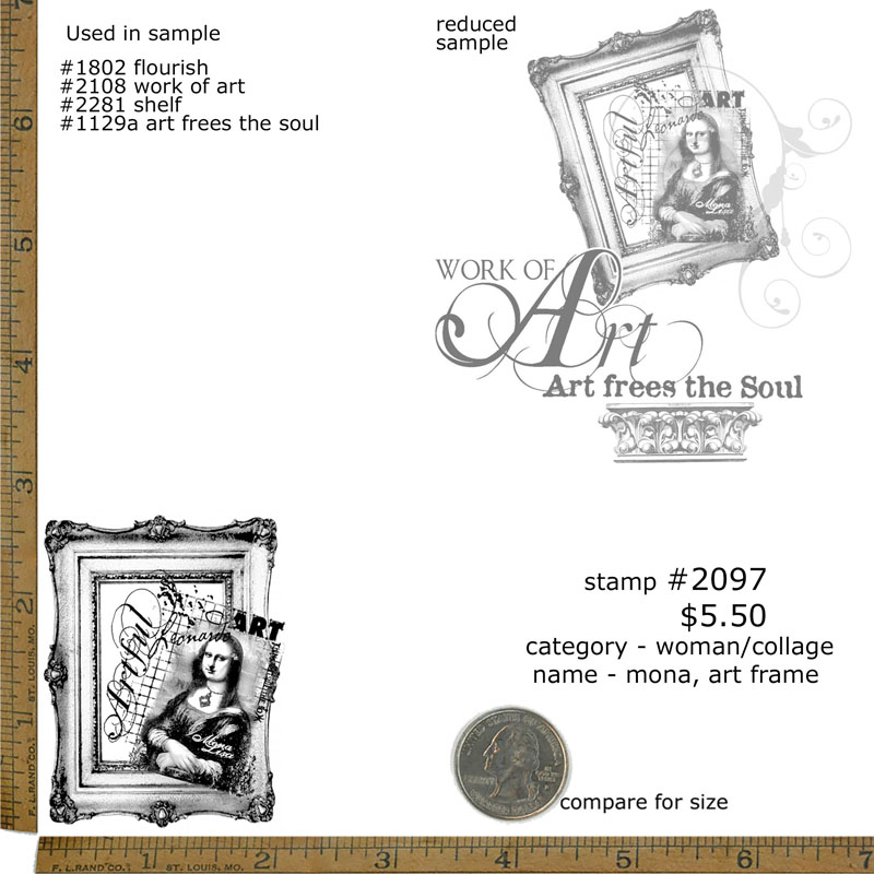 #2097 - Mona, Art Frame - Woman/Collage